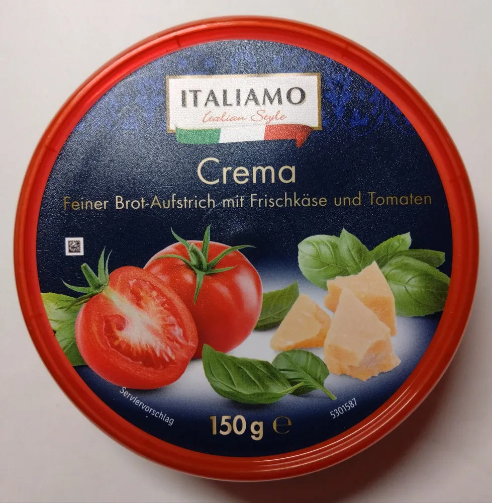Crema Feiner Brot-Aufstrich mit Frischkäse und Tomaten