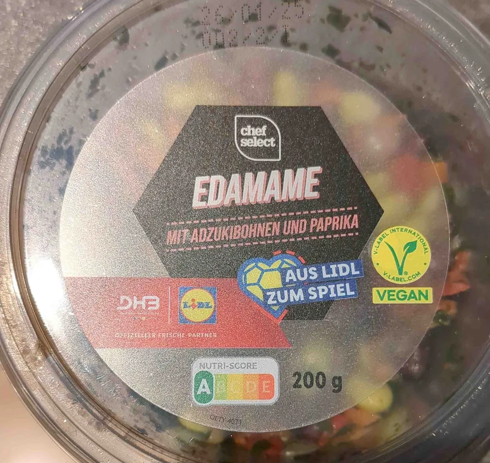 Edamame mit Adzukibohnen und Paprika