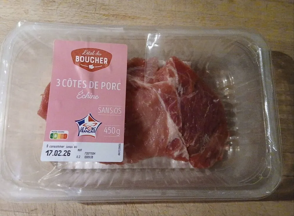 Côtes de porc échine sans os