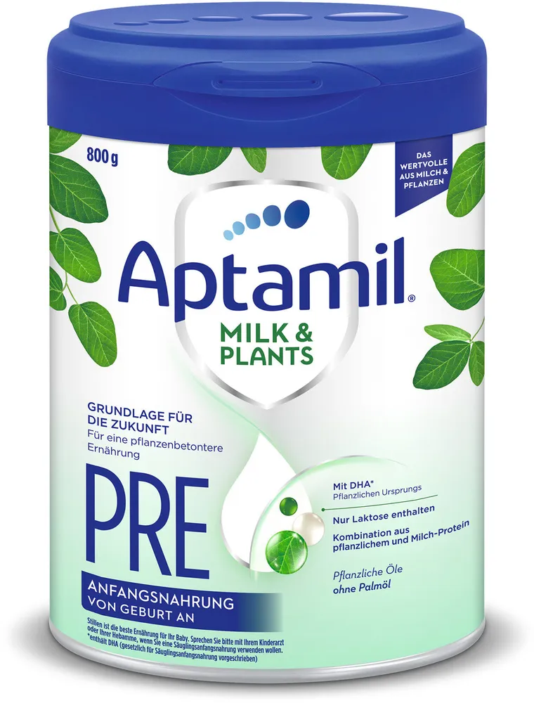 Aptamil Milk & Plants Anfangsnahrung Pre von Geburt an 800g