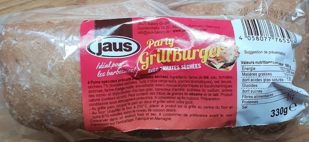 Party GrillBurger avec tomates séchées