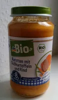 Karotten mit Süßkartoffeln und Rind