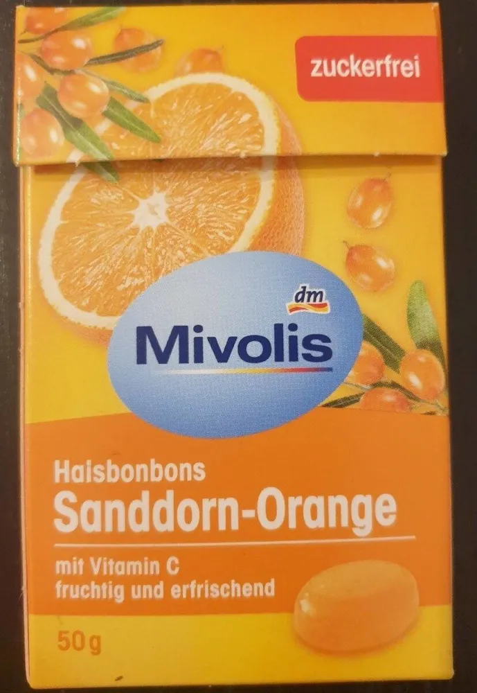 Mivolis Halsbonbons Sanddorn-Orange