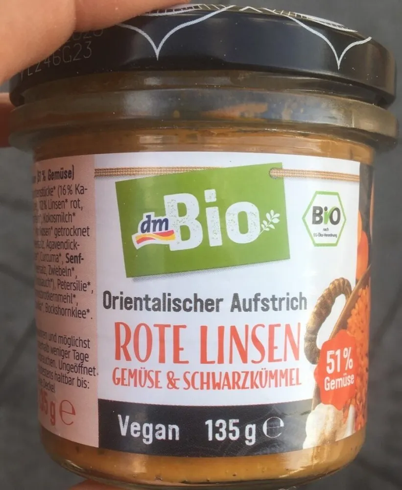 Orientalischer Aufstrich Rote Linsen Gemüse & Schwarzkümmel