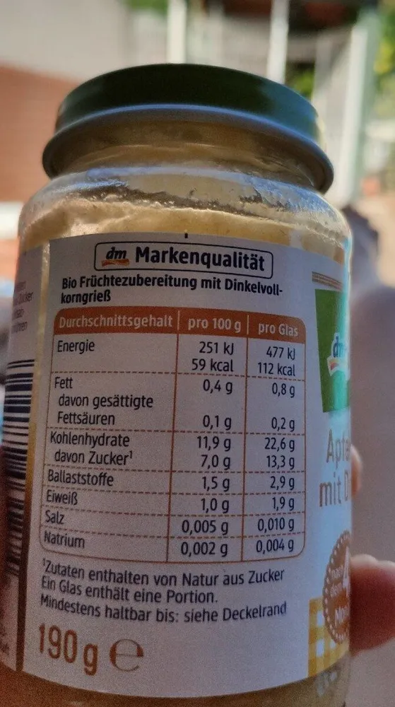 apfel -mango mit dinkelgriess