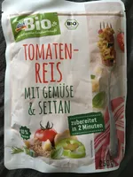 Tomaten reis mit Gemüse und Seitan