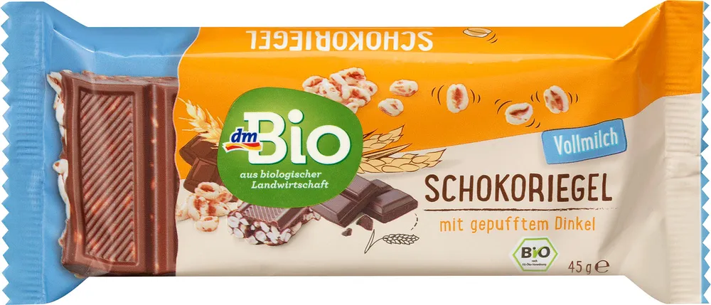 Schokoriegel mit gepufftem Dinkel