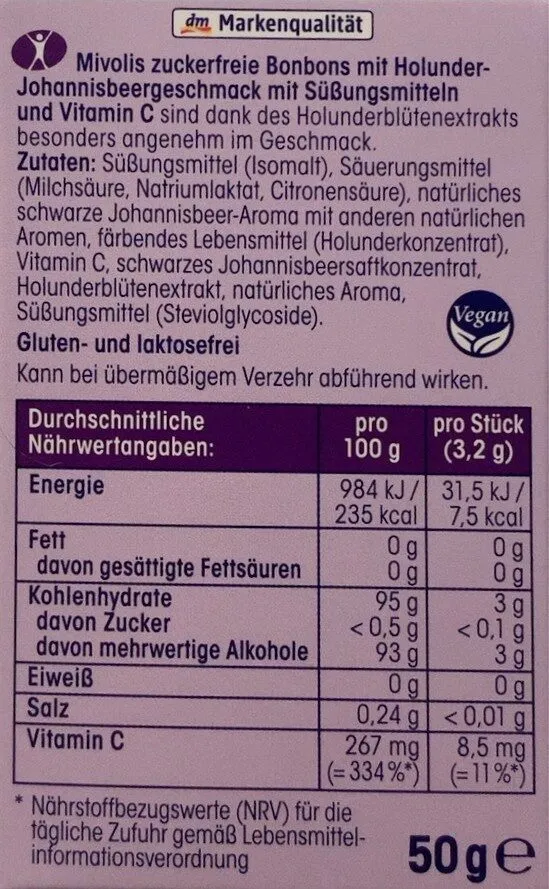 Halsbonbons Holunderblüte-Johannisbeere