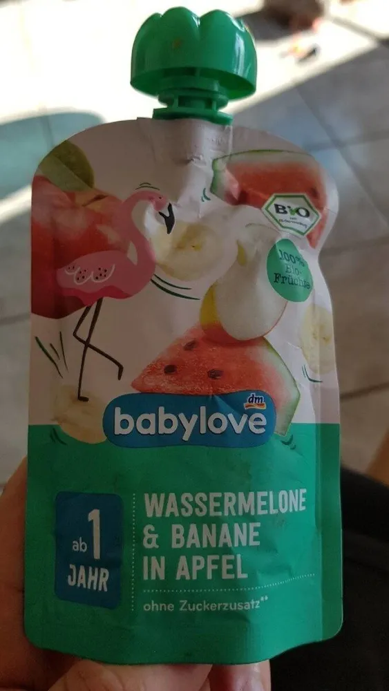 Babylove Quetschie Wassermelone & Banane in Apfel