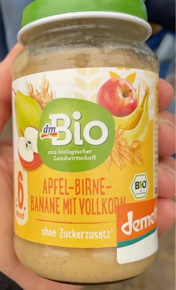 Apfel Birne Banane mit Vollkorn