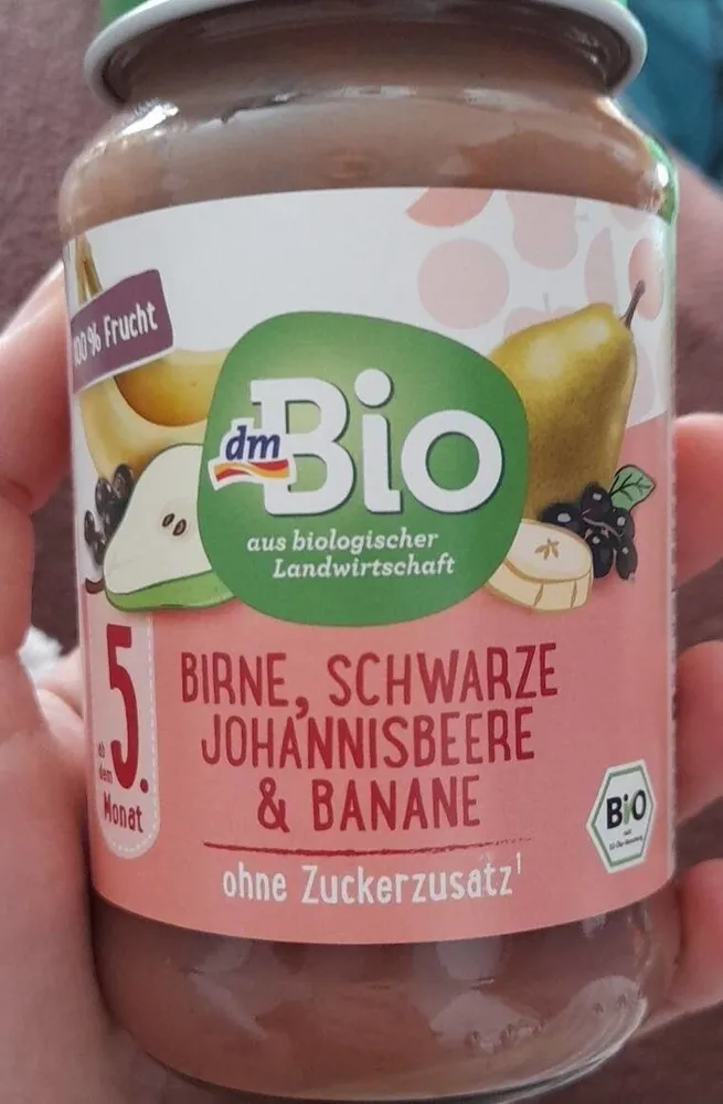 Birne schwarze Johannisbeere und Banane (ab 5. Monat)