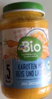 Karotten mit Reis und Lachs