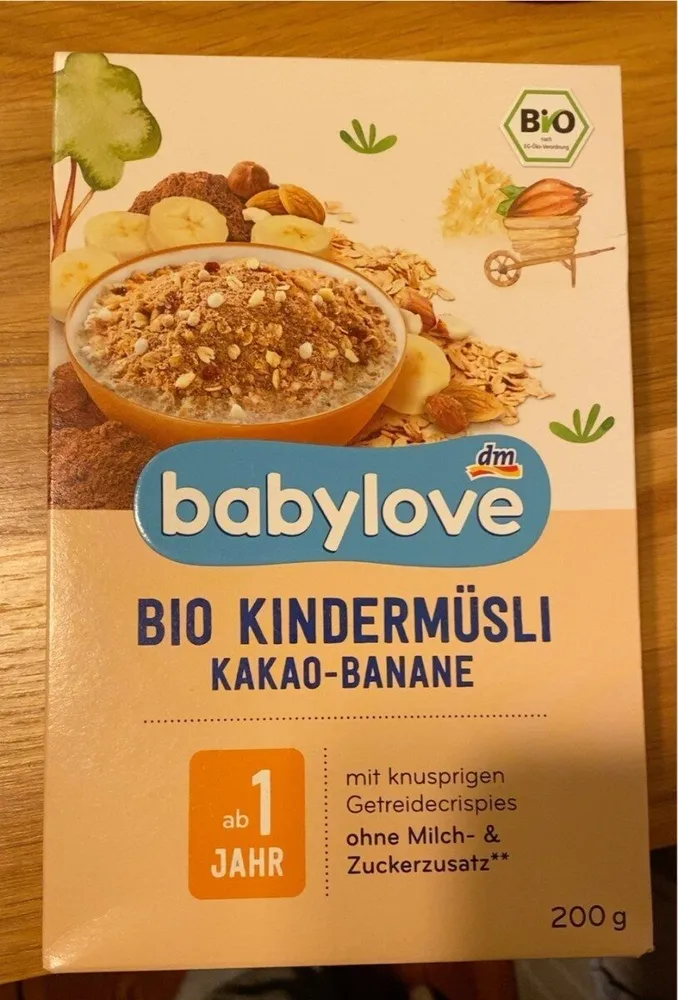 bio kindermüsli kakao banane