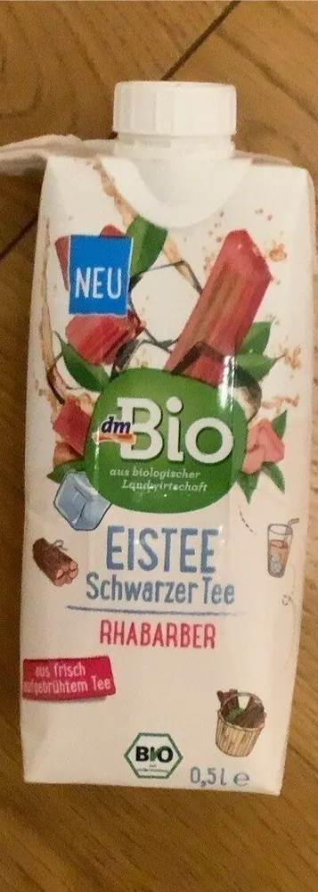 Eistee Schwarzer Tee Rhabarber