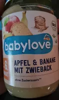 Apfel und Banane mit Zwieback