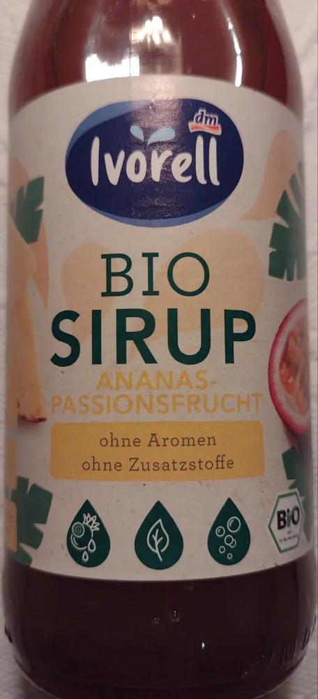 Bio Sirup, Ananas u. Passionsfrucht