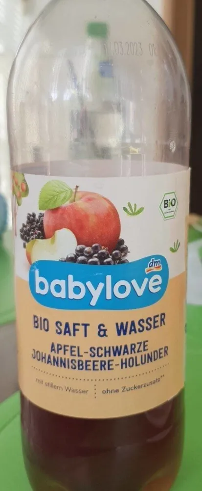 Bio Saft Wasser Apfel Schwarze Johannisbeere Holunder