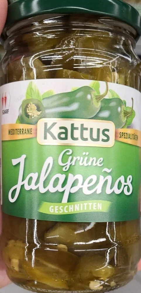 Grüne Jalapenos geschnitten