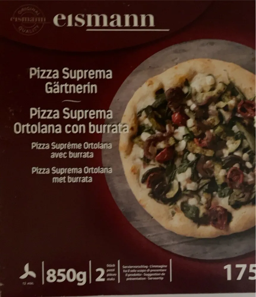 Pizza suprema ortolana con burrata