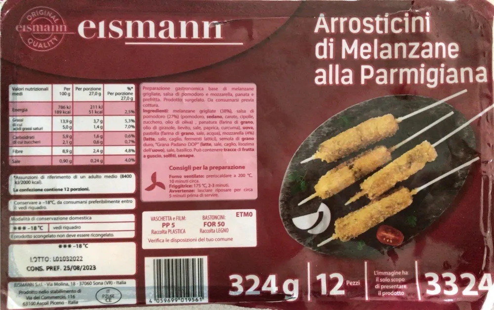Arrosticini di melanzane alla Pamigiana