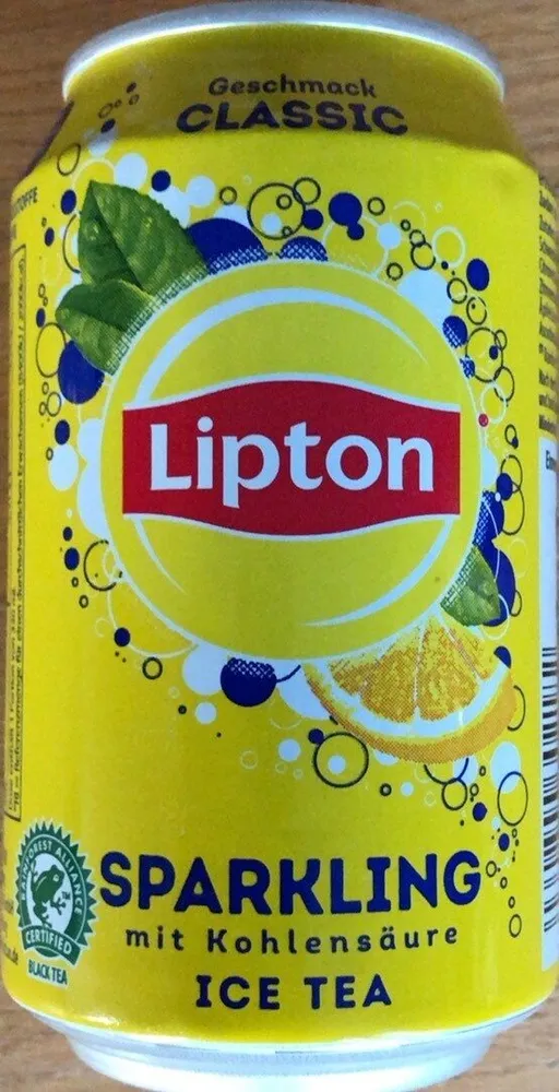 Sparkling mit Kohlensäure ice tea