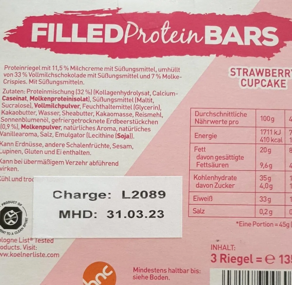 Filled Protein Bar