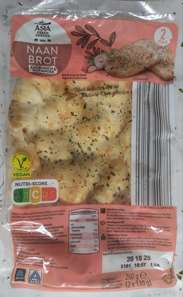 Naan-Brot - Knoblauch & Koriander