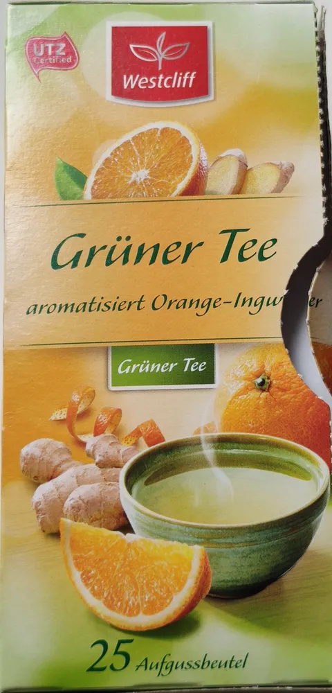 Grüner Tee aromatisiert Orange-Ingwer