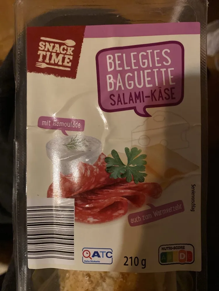 Belegtes Baguette - Salami-Käse