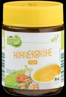 ALDI GUT BIO Huhn Klare Brühe mit Hühnerbrühe Bio-Brühe  Ergiebigkeit ca.7 Liter kontrolliert ökologische Erzeugung 140g Glas 1.39€ 1l 0.20€ 1kg 9.99€