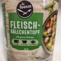 Fleisch-Bällchen Topf mit grünen Bohnen