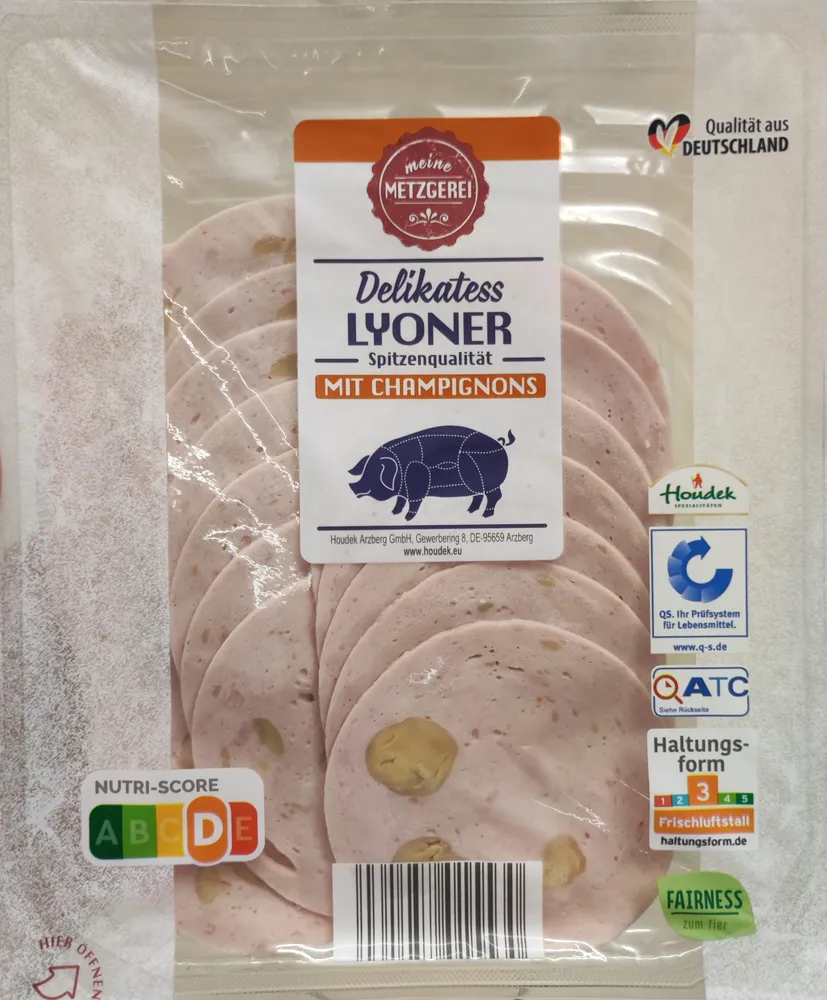 Delikatess-Lyoner mit Champignons