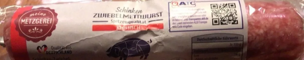 Meine Metzgerei Schinken Zwiebelmettwurst
