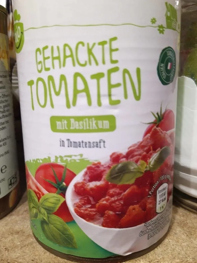 Gehackte Bio-Tomaten - Basilikum