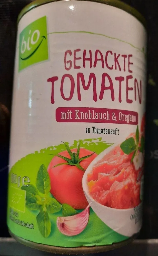 Gehackte Bio-Tomaten - Knoblauch & Oregano