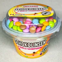 Schokolinsen & Vanille-Sahnepudding
