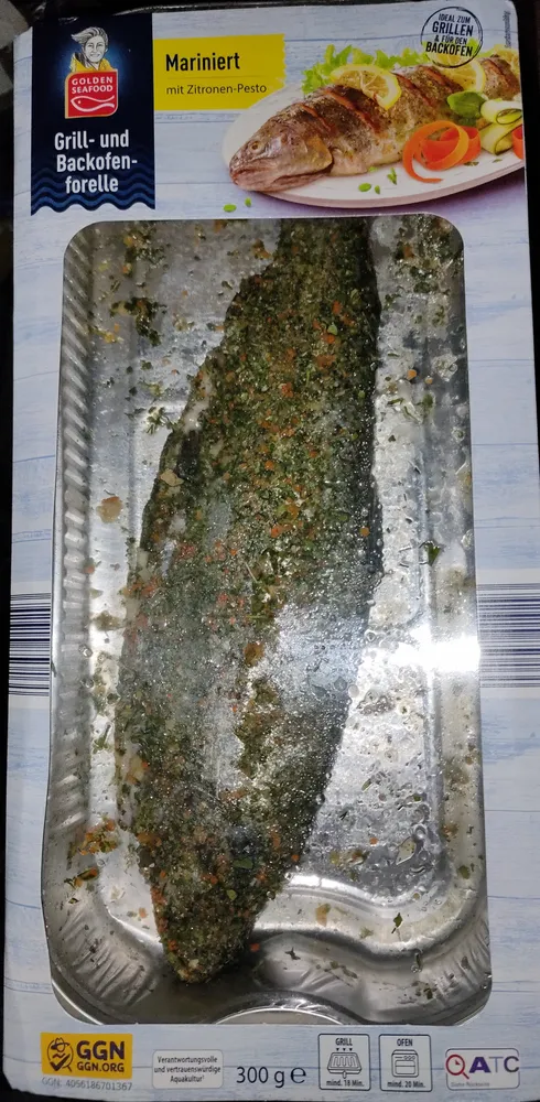 Grill- und Backofen-Forelle, mariniert mit Zitronen-Pesto