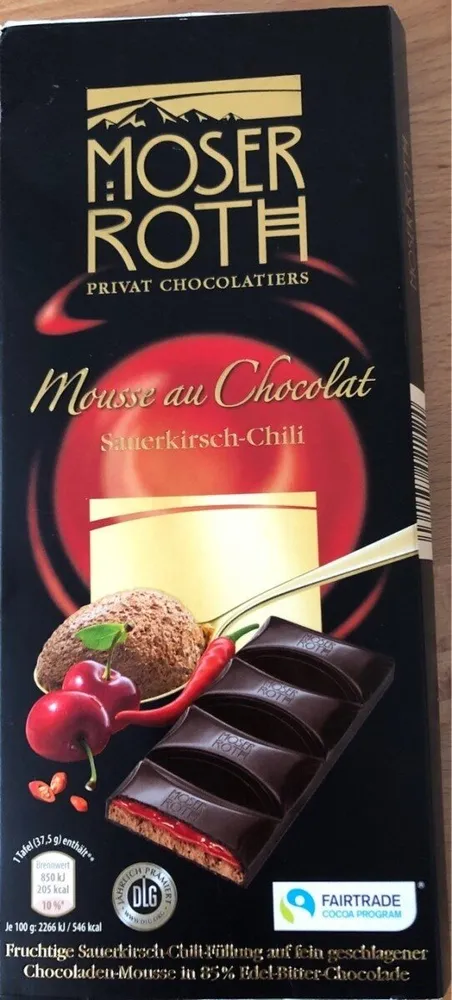 Mousse au chocolat sauerkirsch-chili