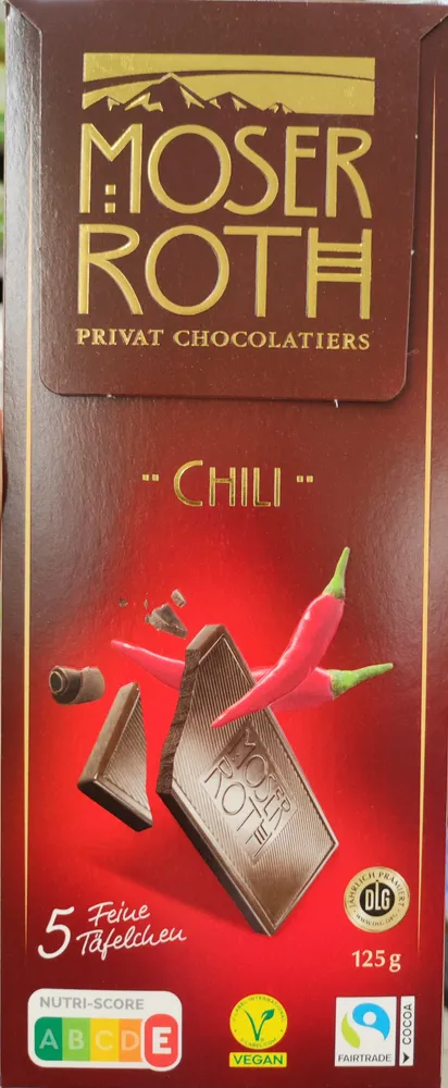 Zartbitterschokolade - Chili