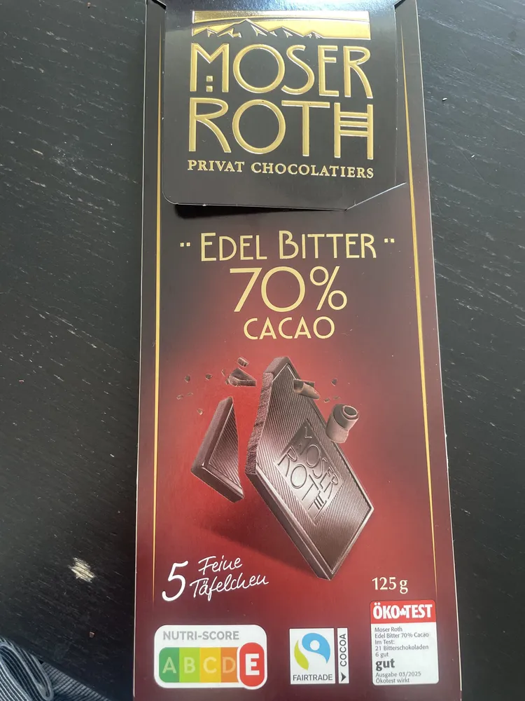 Edelbitter-Schokolade 70% Cacao