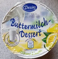 Buttermilch-Dessert zitrone