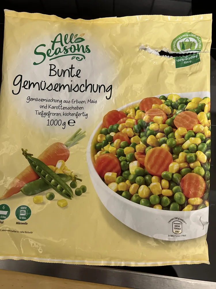 Bunte Gemüsemischung, tiefgefroren