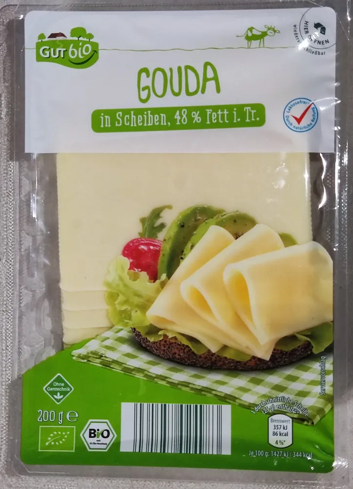 Bio-Gouda in Scheiben