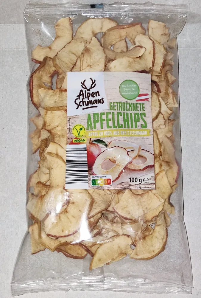 Getrocknete Apfelchips