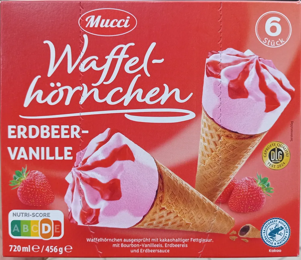 Waffelhörnchen Erdbeer-Vanille
