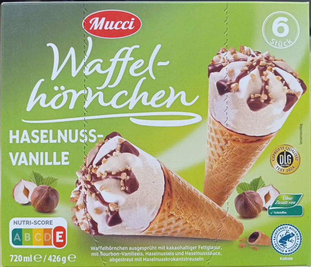 Waffelhörnchen - Haselnuss-Vanille