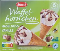 Waffelhörnchen - Haselnuss-Vanille