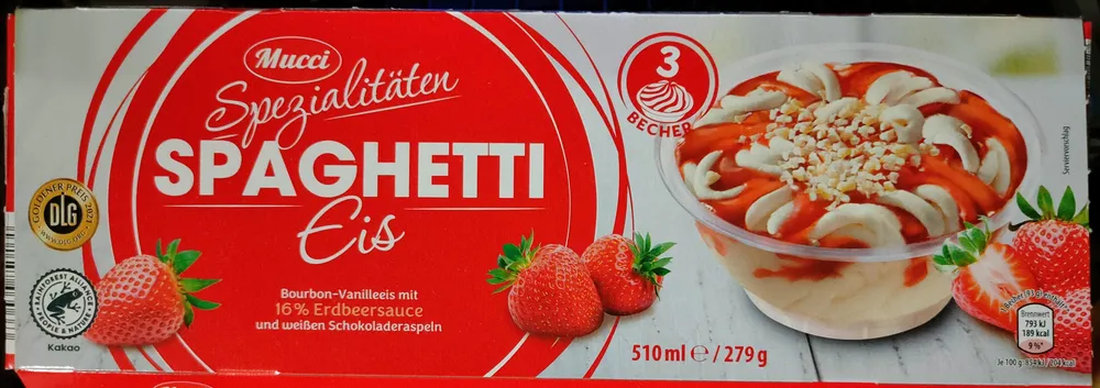 Spezialitätenbecher - Spaghetti-Eis