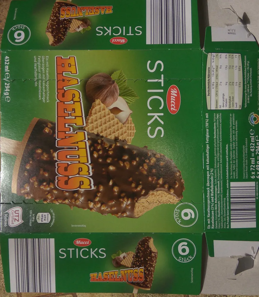 HASELNUSS STICKS