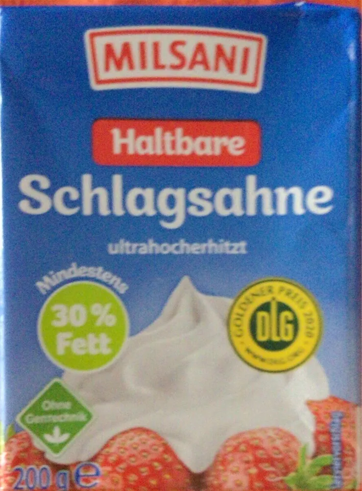 Haltbare Schlagsahne